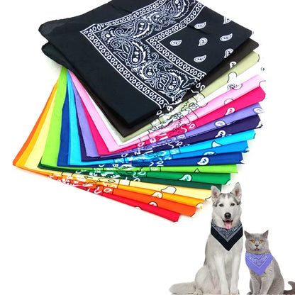 Dog Scarf Print Cat Dog Bandana Washable Puppy Collar Decor Large Dog Grooming Saliva Towel Triangle Bandage Dog Accessories